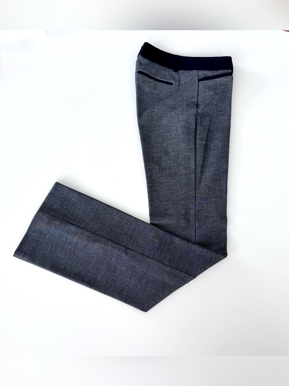 Express Columnist Barely Boot Mid-Rise Tailored Gray Dress Pants, size 4L